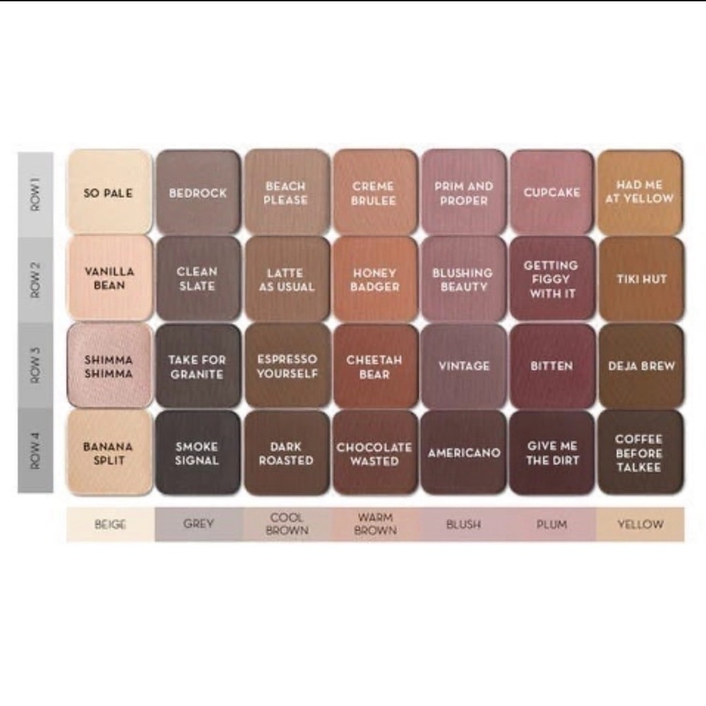 7 eyeshadows from Makeup geek matrix nude mega palettes